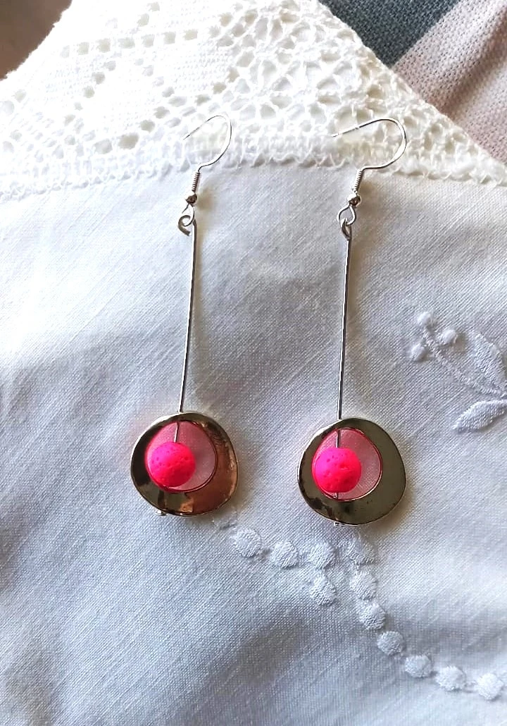 Boucle Grécia lavanda rosa fluo cr prata 925 criação – photo 2